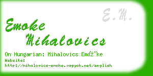 emoke mihalovics business card